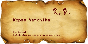 Kopsa Veronika névjegykártya